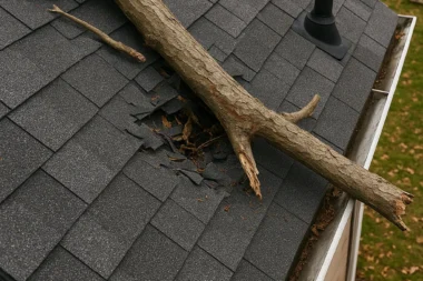 Newly installed asphalt shingles on Cincinnati roof with visible ridge line and clean edge alignment along sloped decking